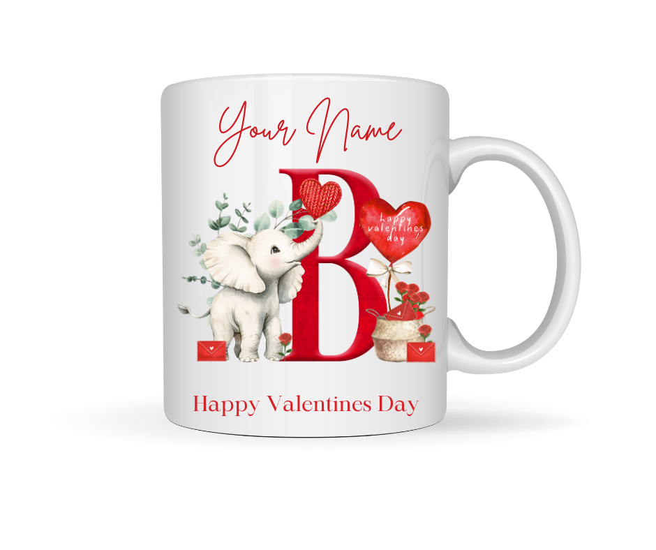 VALENTINE PERSONALISED ELEPHANT MUG