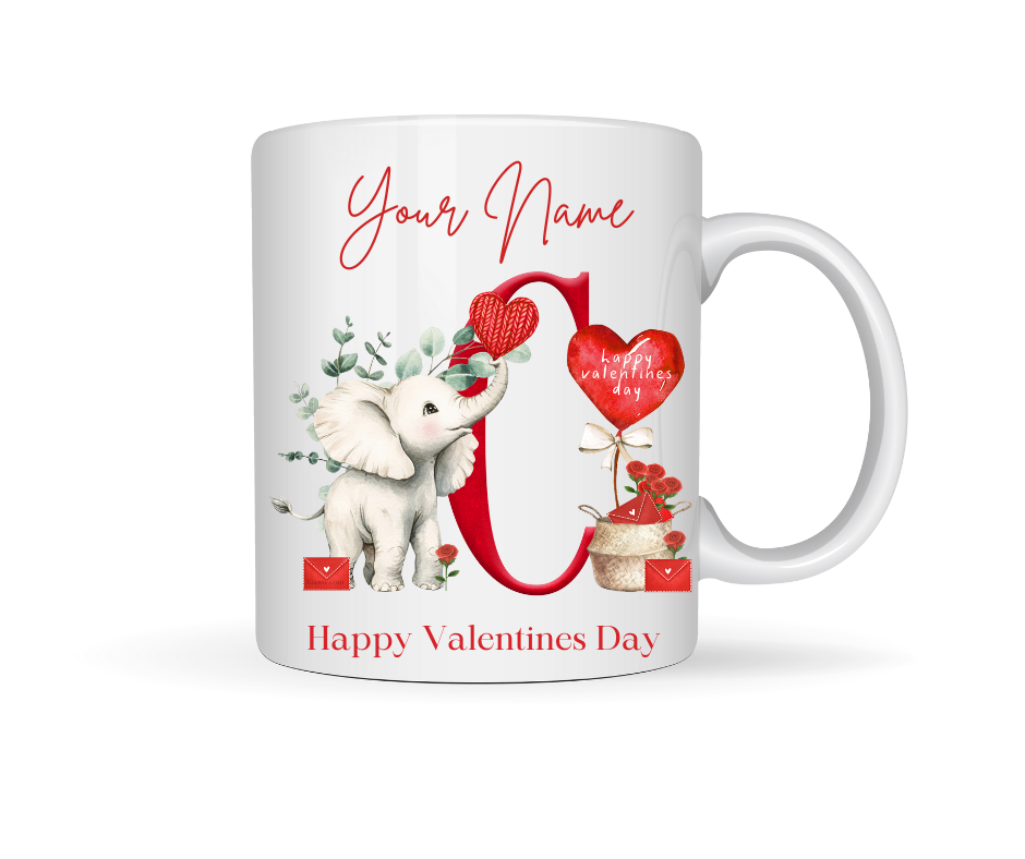 VALENTINE PERSONALISED ELEPHANT MUG