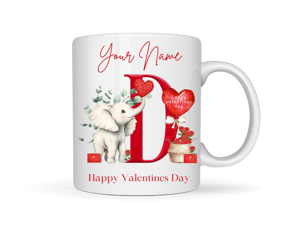 VALENTINE PERSONALISED ELEPHANT MUG