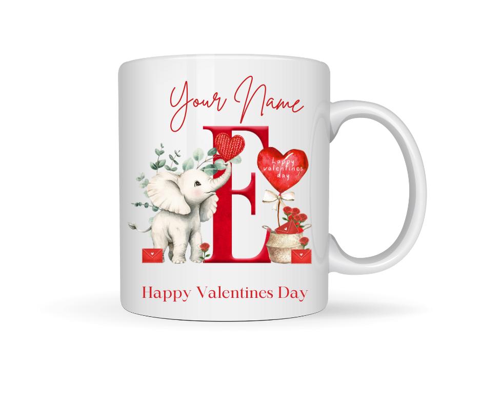 VALENTINE PERSONALISED ELEPHANT MUG