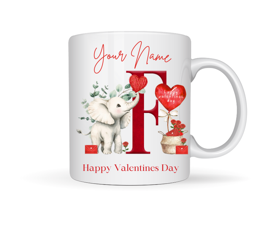 VALENTINE PERSONALISED ELEPHANT MUG