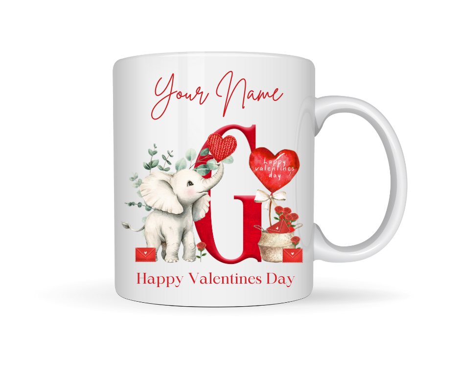 VALENTINE PERSONALISED ELEPHANT MUG