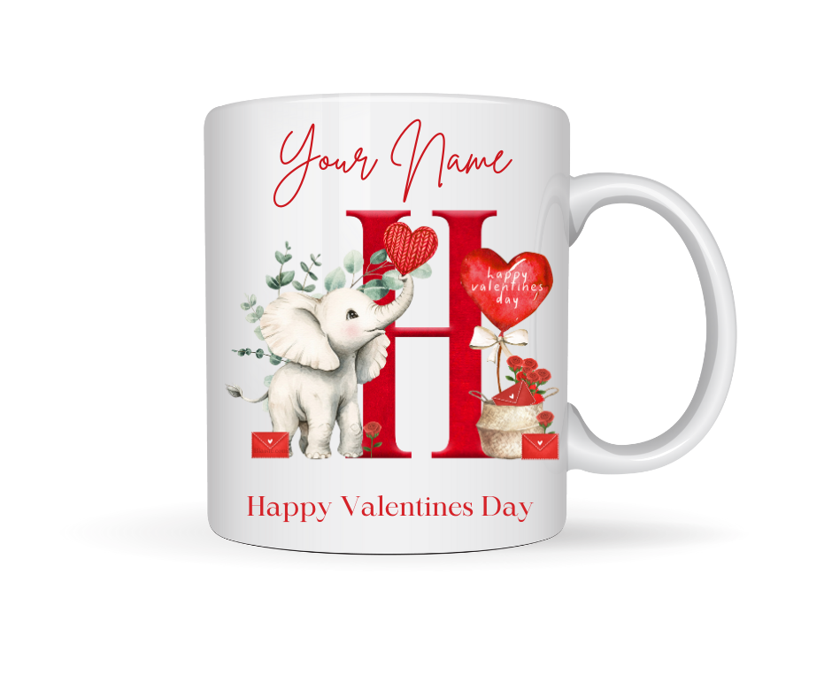 VALENTINE PERSONALISED ELEPHANT MUG