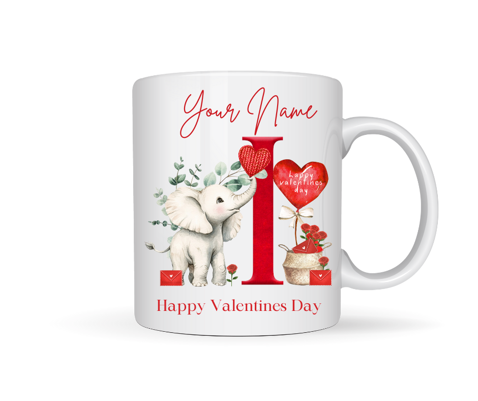 VALENTINE PERSONALISED ELEPHANT MUG