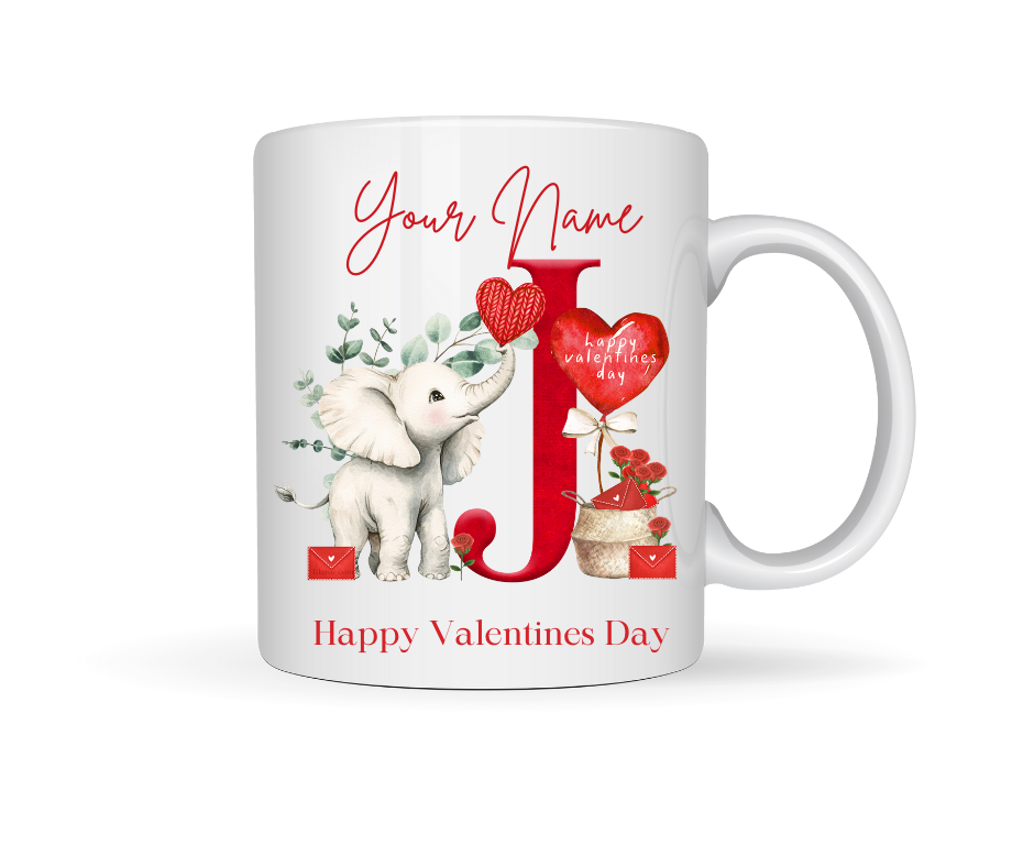 VALENTINE PERSONALISED ELEPHANT MUG