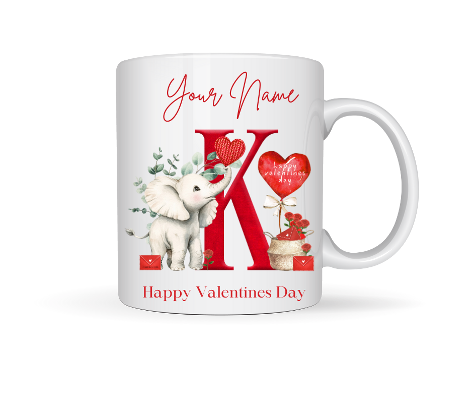 VALENTINE PERSONALISED ELEPHANT MUG