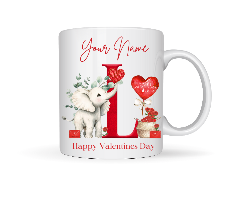 VALENTINE PERSONALISED ELEPHANT MUG