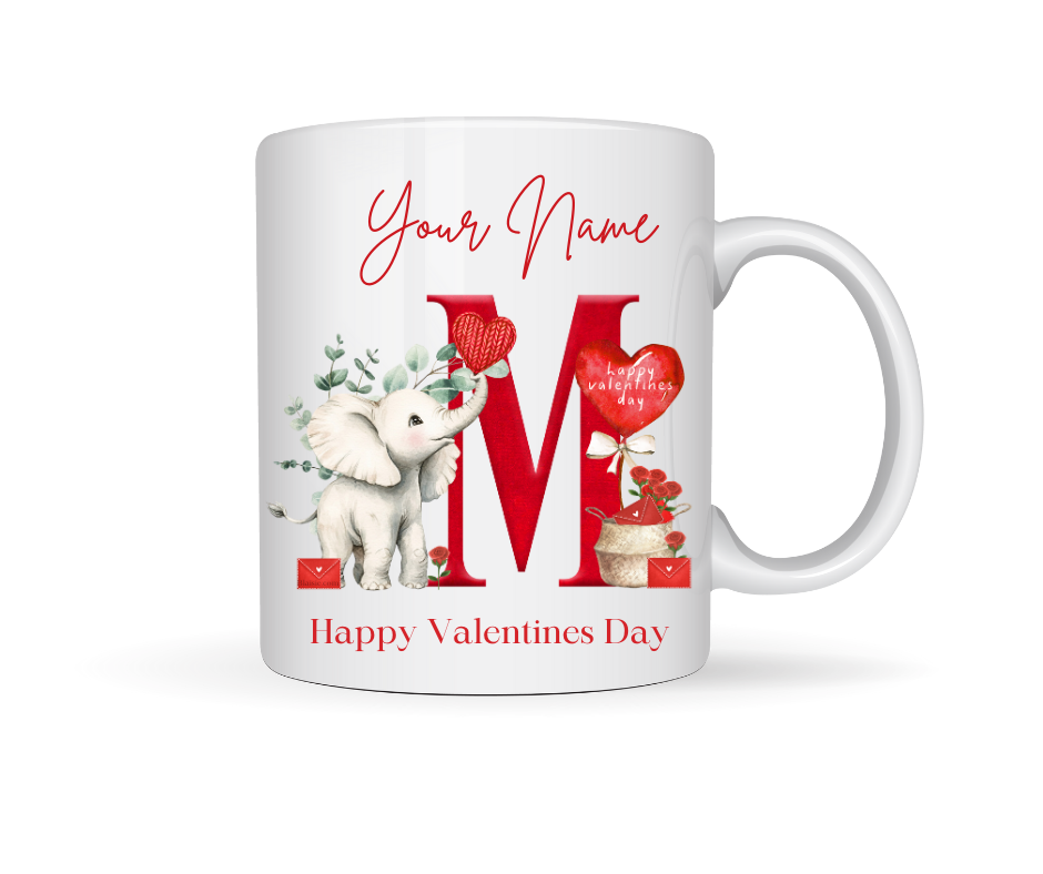 VALENTINE PERSONALISED ELEPHANT MUG