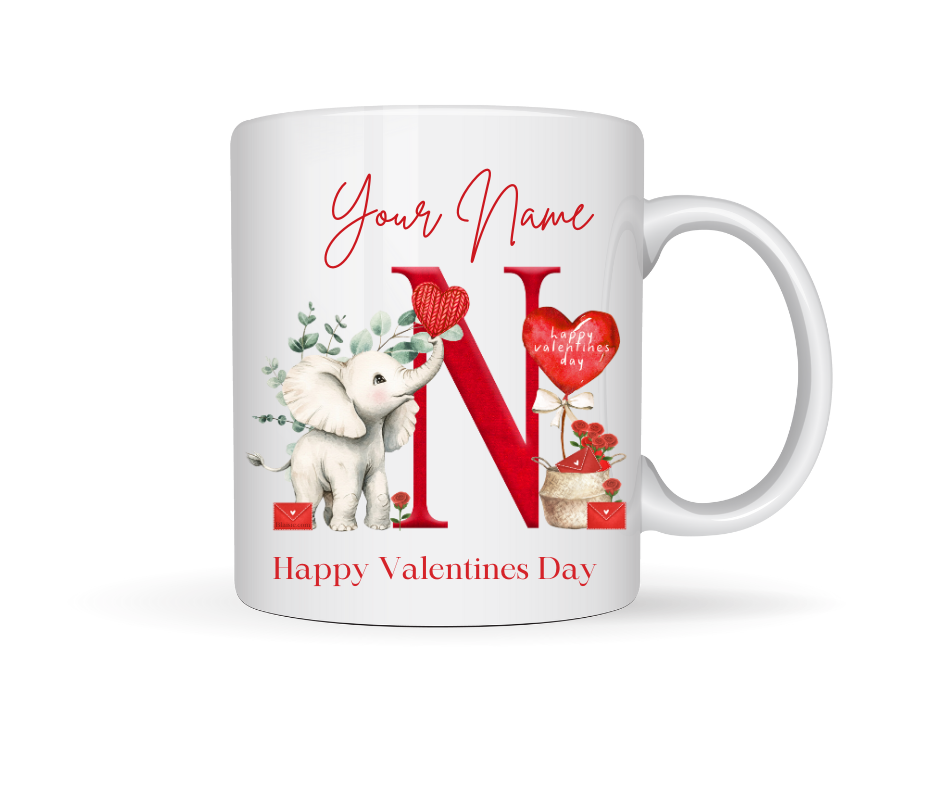 VALENTINE PERSONALISED ELEPHANT MUG