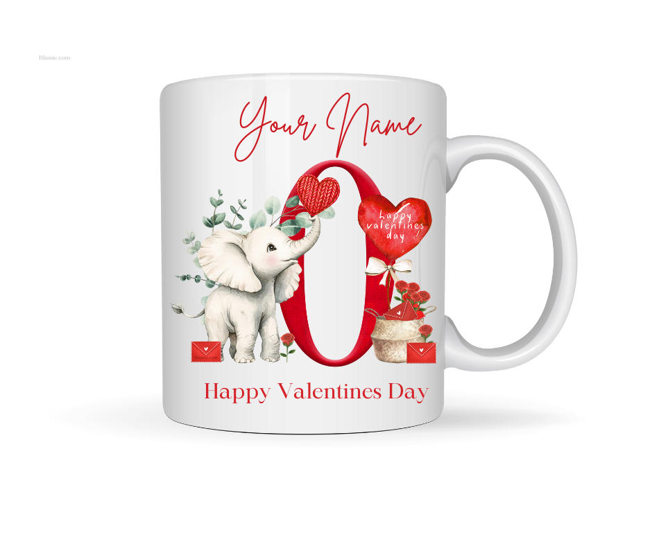 VALENTINE PERSONALISED ELEPHANT MUG