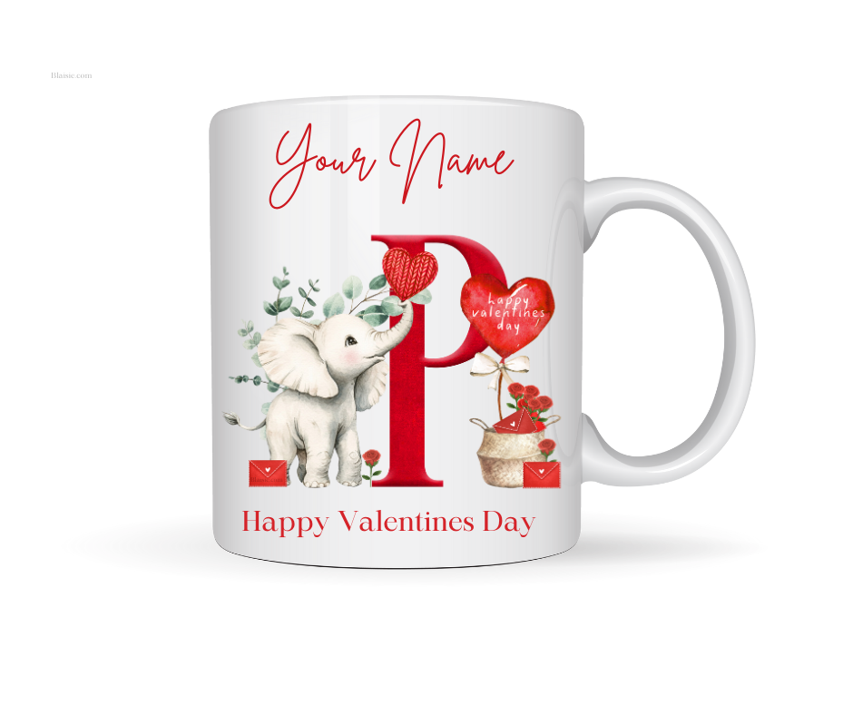 VALENTINE PERSONALISED ELEPHANT MUG