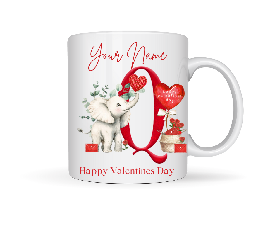 VALENTINE PERSONALISED ELEPHANT MUG