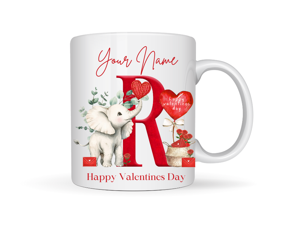 VALENTINE PERSONALISED ELEPHANT MUG