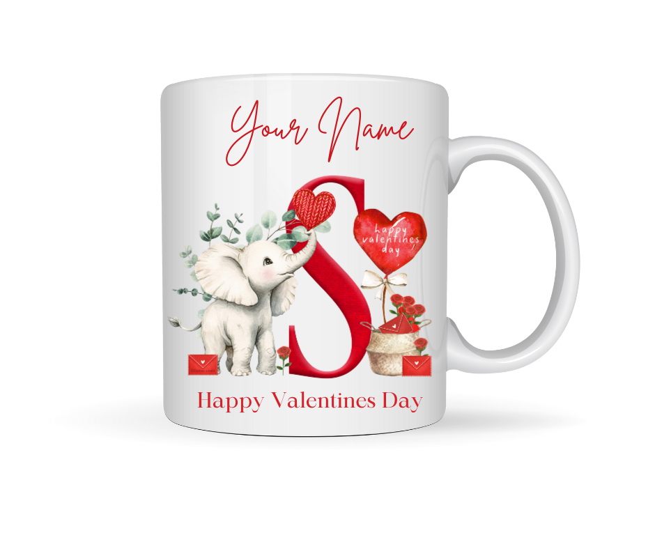 VALENTINE PERSONALISED ELEPHANT MUG