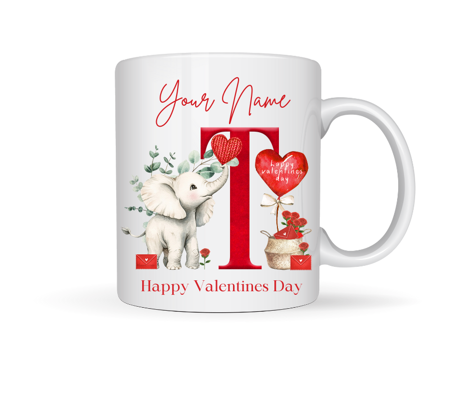 VALENTINE PERSONALISED ELEPHANT MUG