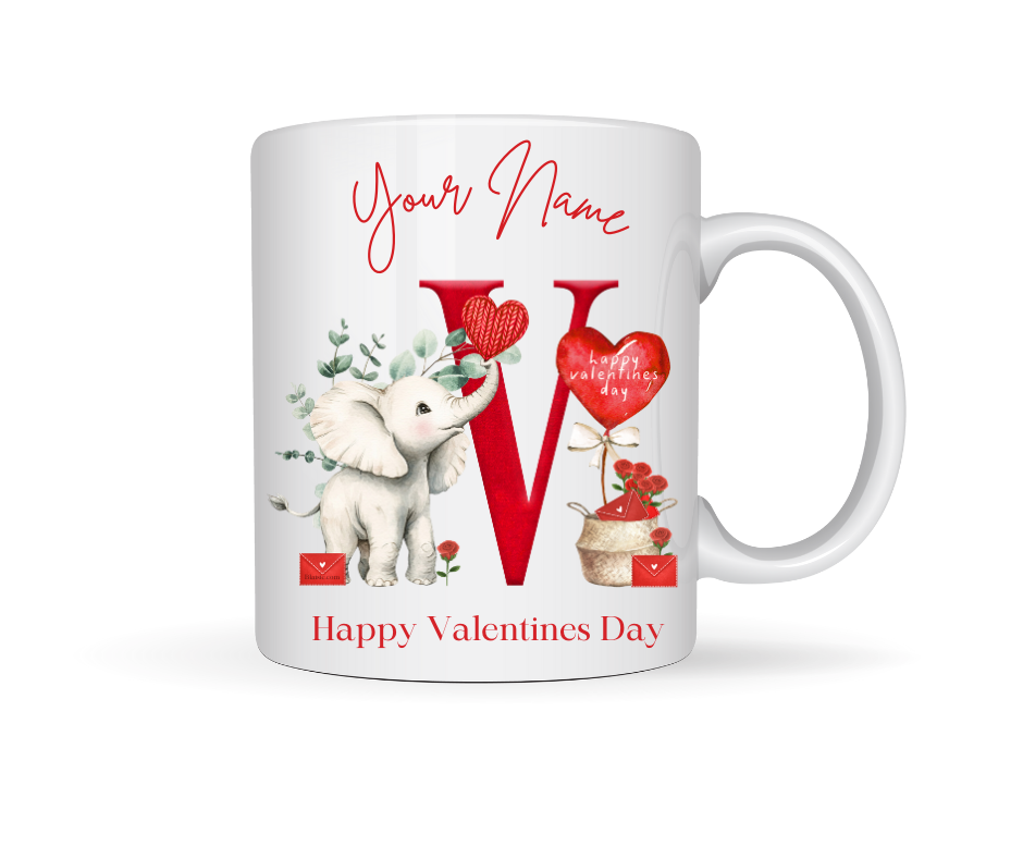 VALENTINE PERSONALISED ELEPHANT MUG