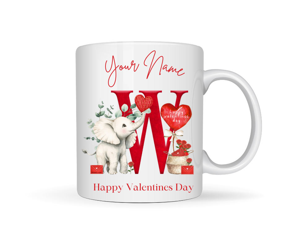 VALENTINE PERSONALISED ELEPHANT MUG