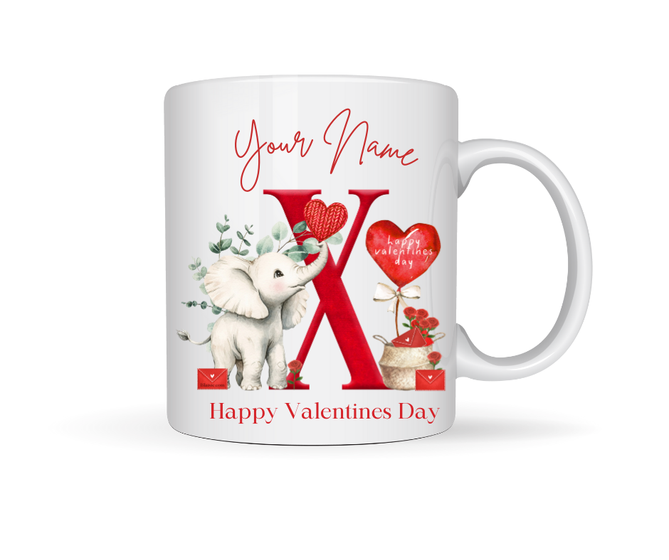 VALENTINE PERSONALISED ELEPHANT MUG