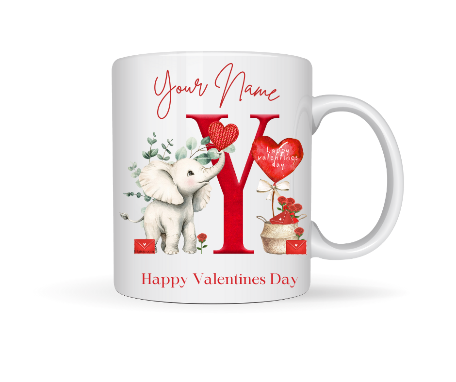 VALENTINE PERSONALISED ELEPHANT MUG