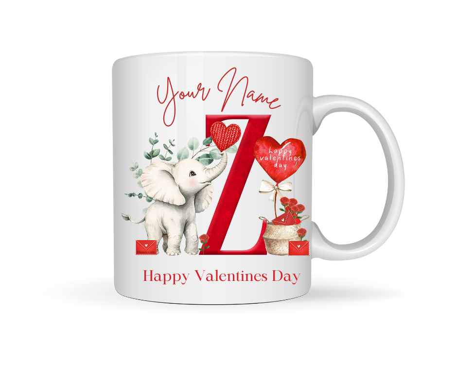 VALENTINE PERSONALISED ELEPHANT MUG