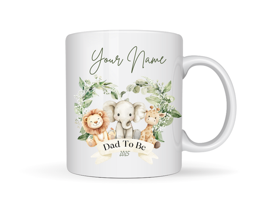 DAD TO BE ANIMALS PERSONALISED MUG