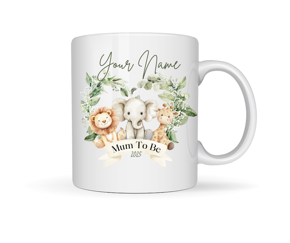 MUM TO BE ANIMAL PERSONALISED MUG