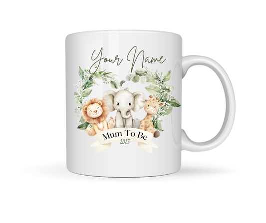 MUM TO BE ANIMAL PERSONALISED MUG