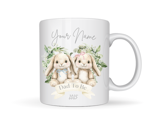 DAD TO BE BUNNY PERSONALISED MUG