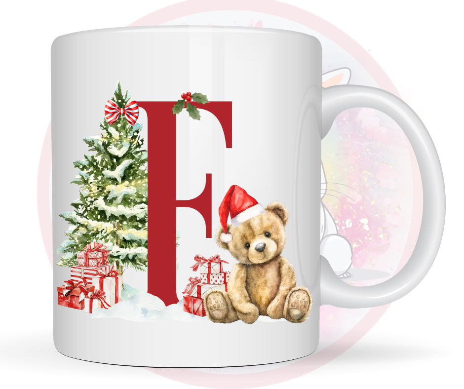 christmas teddy mug