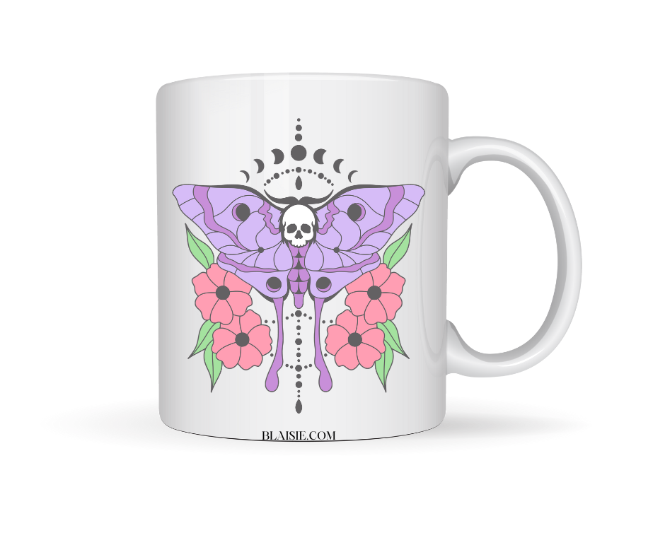 MOTH DESIGN CERAMIC MUG