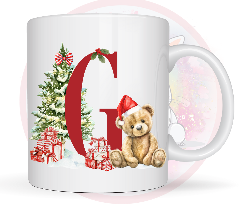 christmas teddy mug