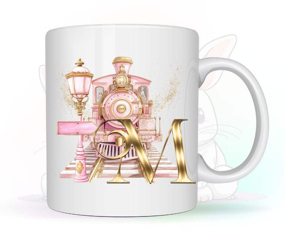 PINK TRAIN INITIAL MUG