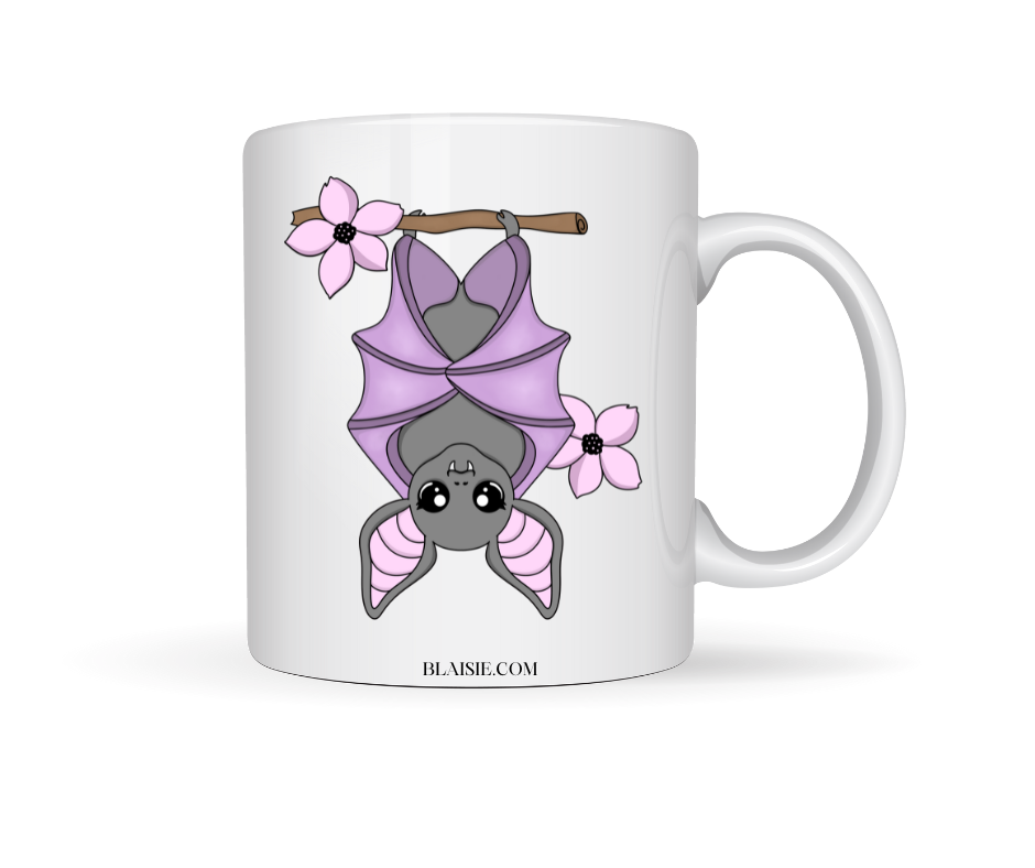 JUST HANGING AROUND BAT CERAMIC MUG