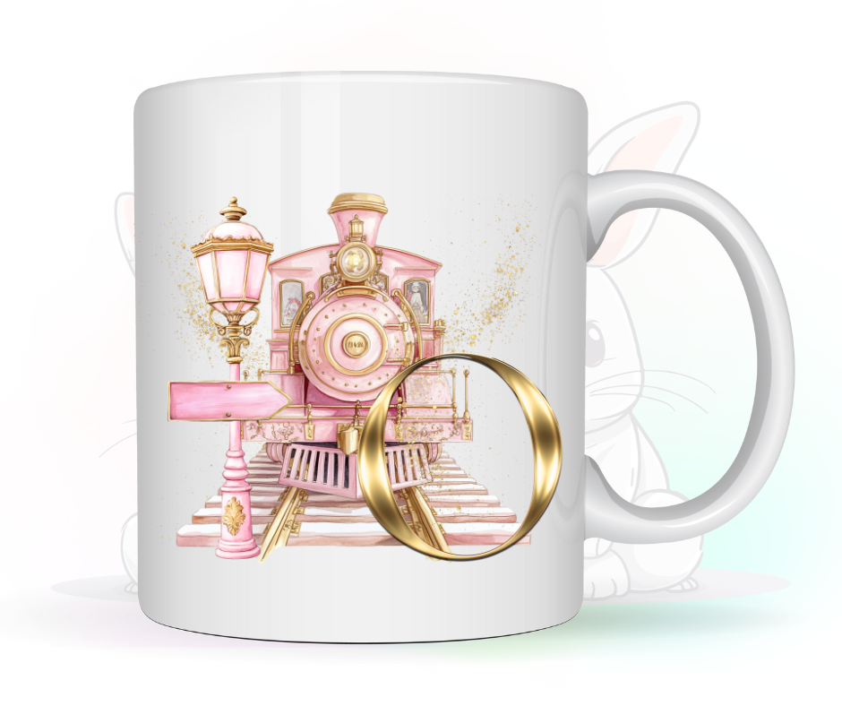 PINK TRAIN INITIAL MUG