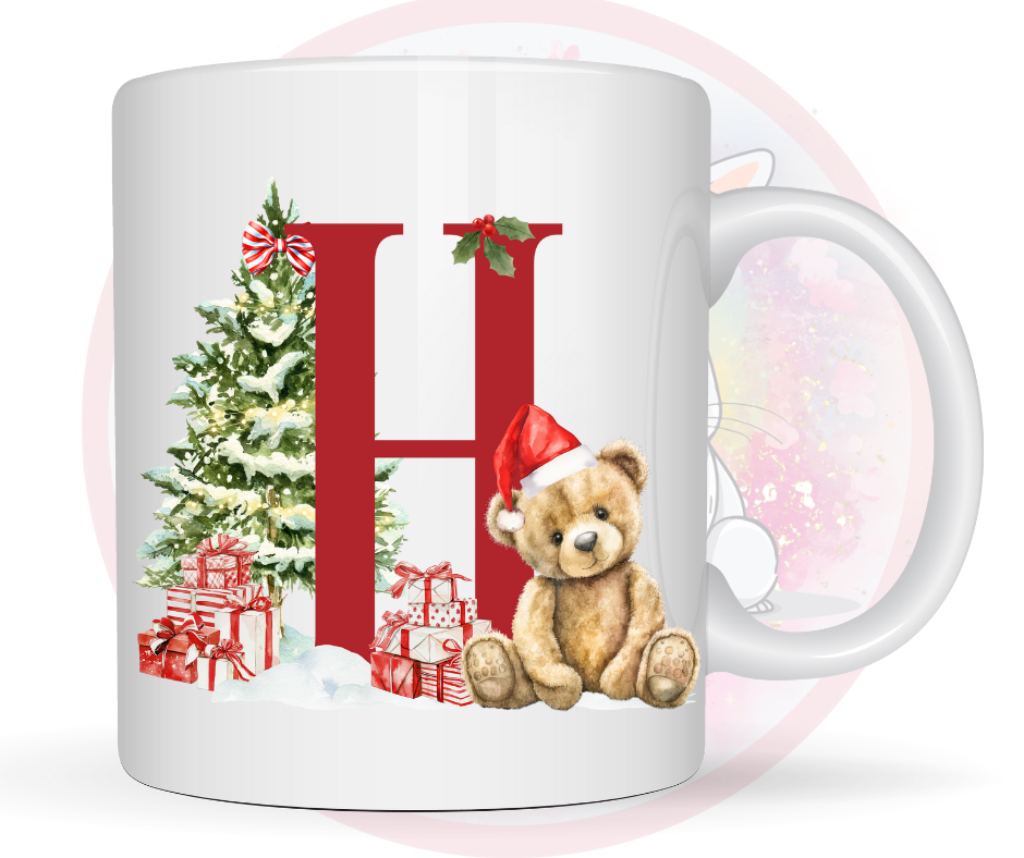 christmas teddy mug