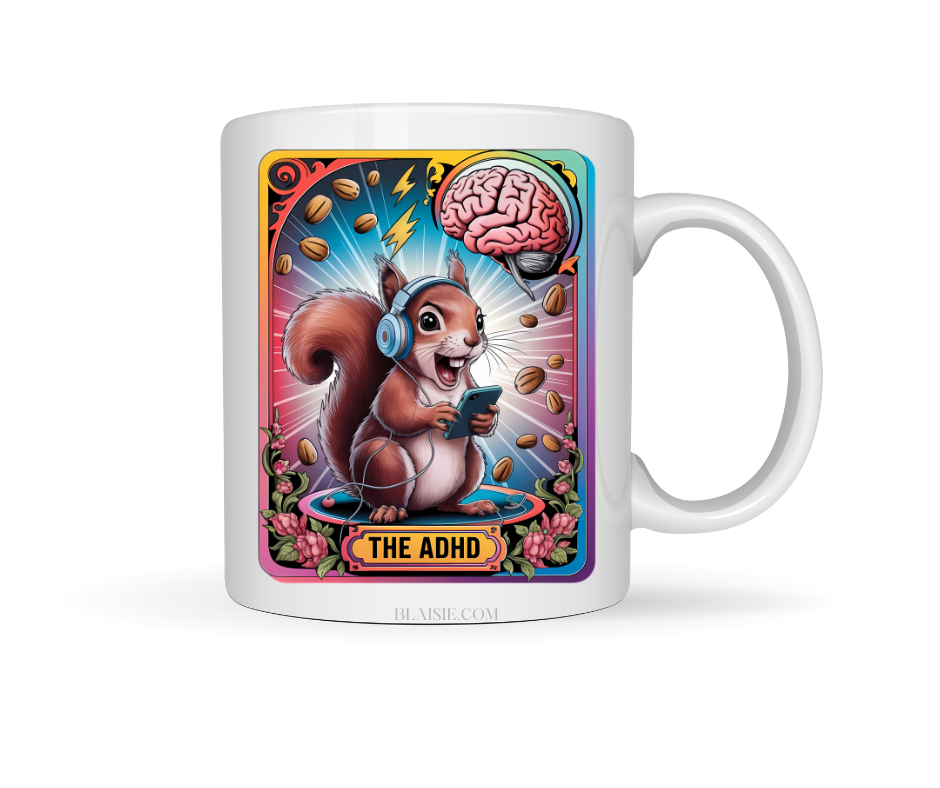 ADHD SQUIRREL CERAMIC MUG