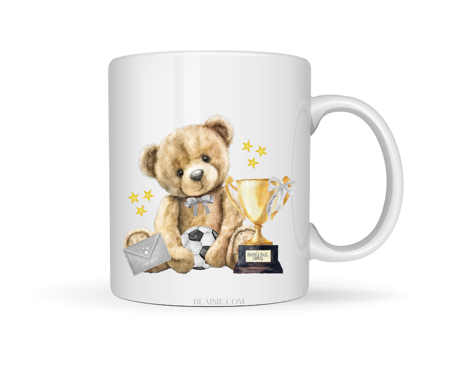 GREY TEDDY FATHERS DAY CERAMIC MUG