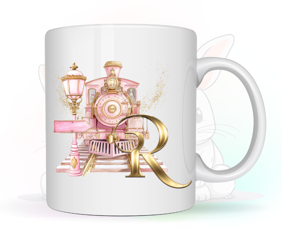 PINK TRAIN INITIAL MUG