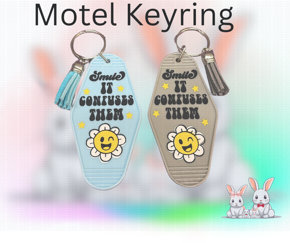 smile it confuses them motel style keyring