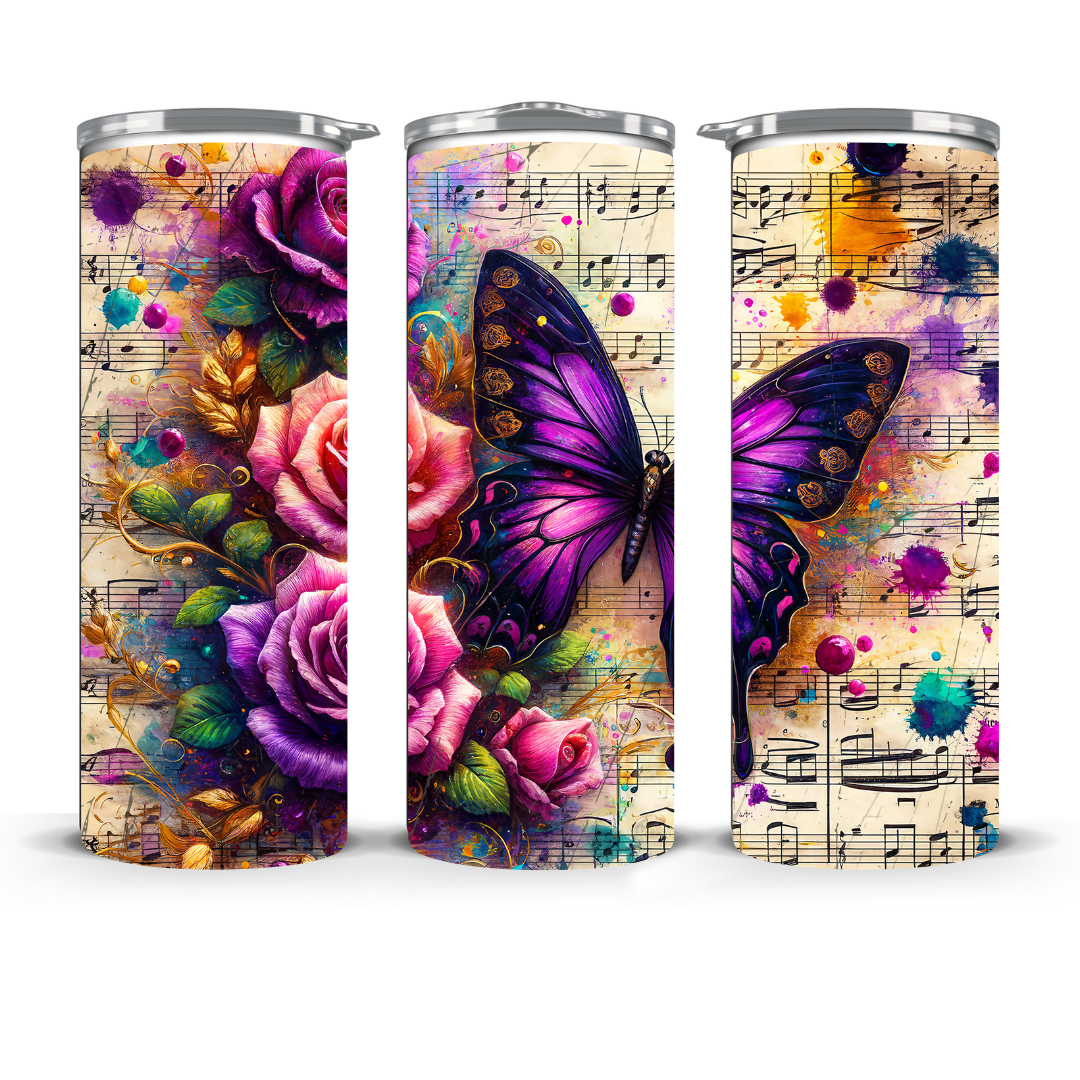 music flowers butterfly