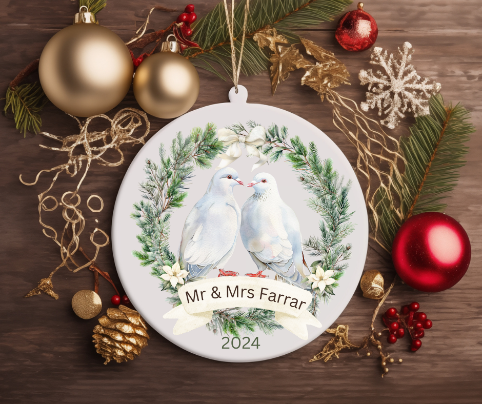 TWO DOVES CHIRSTMAS ORNAMENT