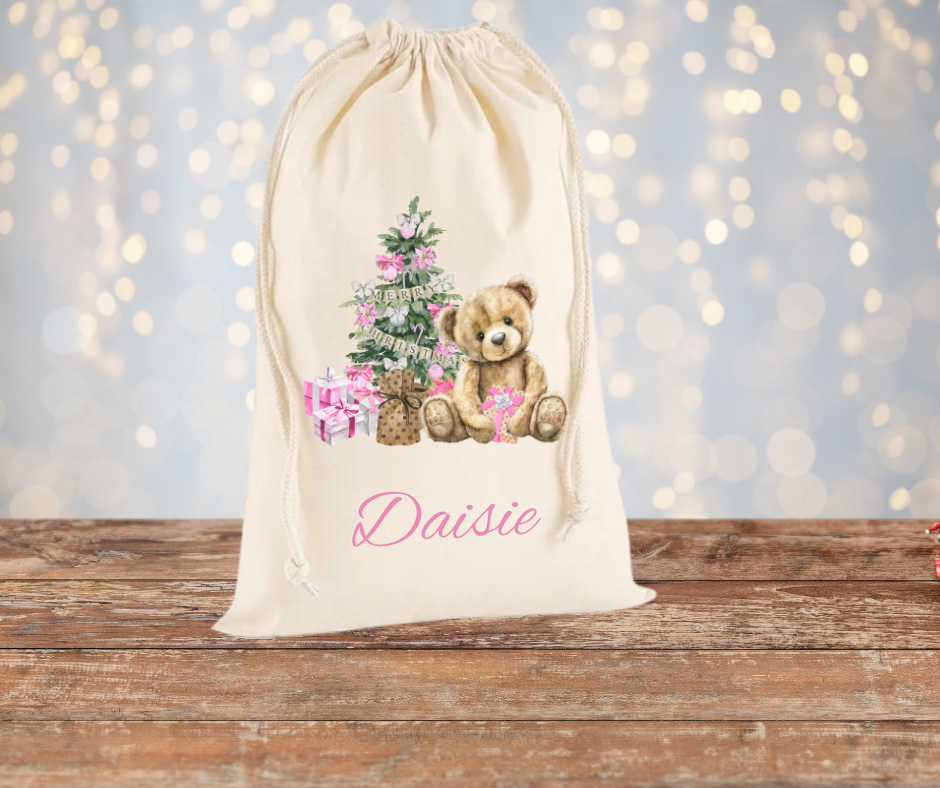 TEDDY BEAR CHRISTMAS SACK