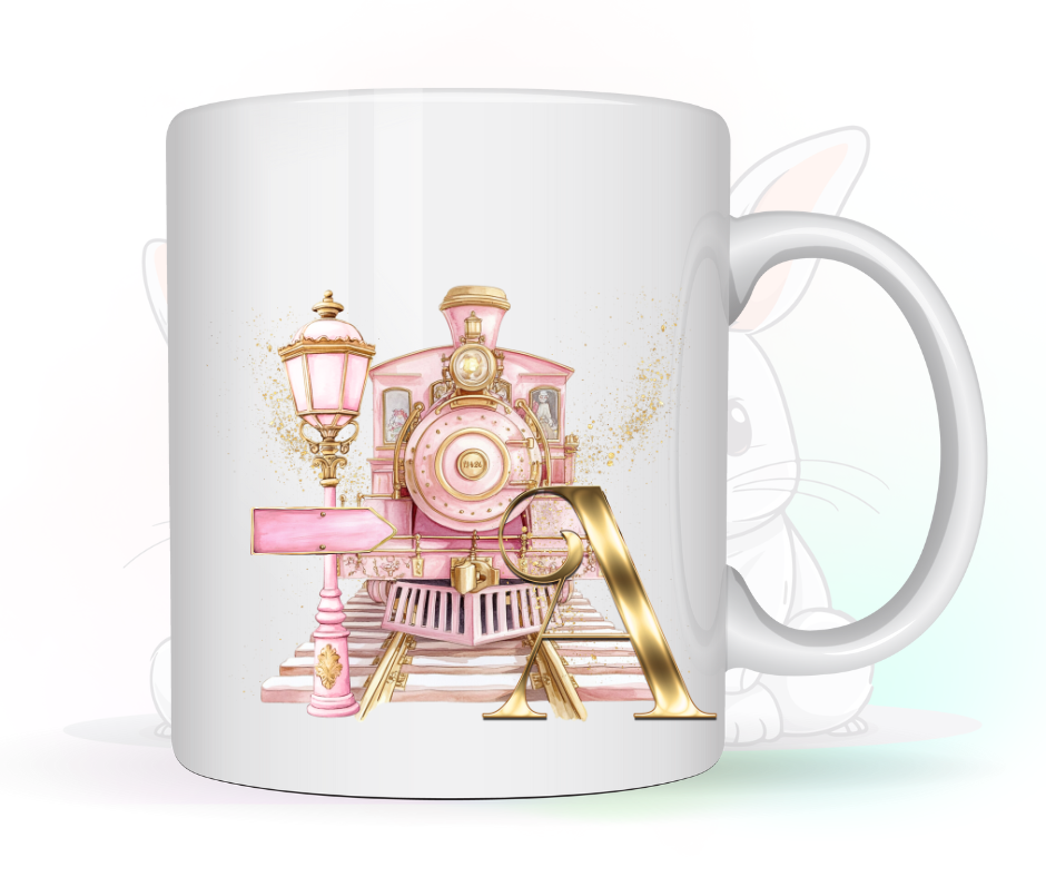 PINK TRAIN INITIAL MUG