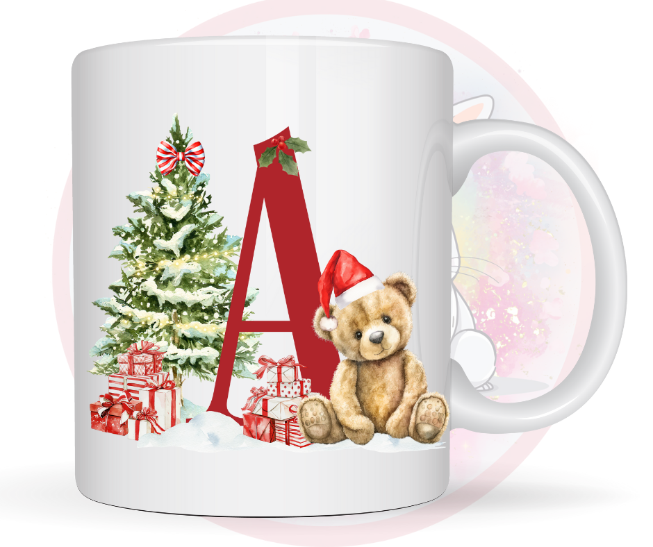 christmas teddy mug