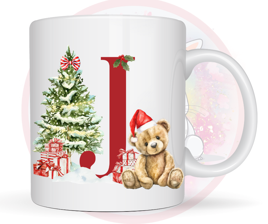 christmas teddy mug