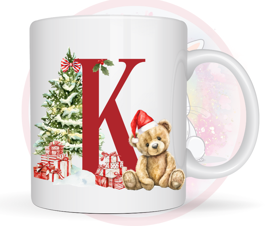 christmas teddy mug