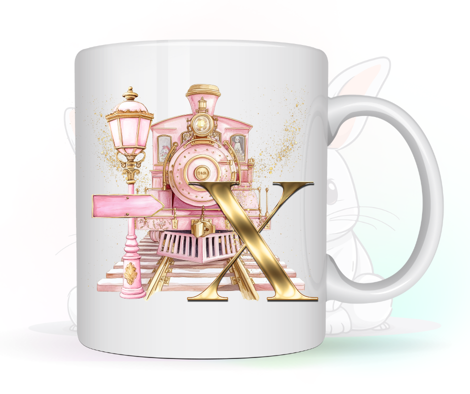 PINK TRAIN INITIAL MUG