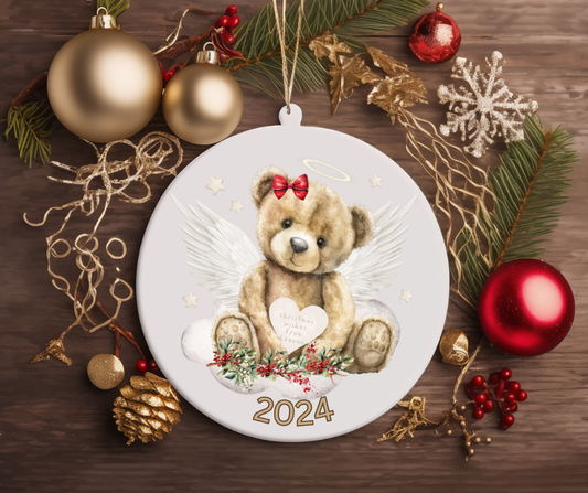 TEDDY WITH WINGS TREE ORNAMENT