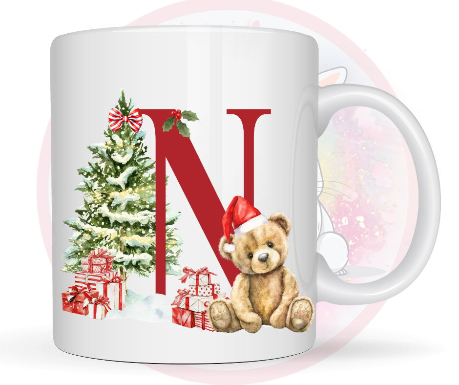 christmas teddy mug