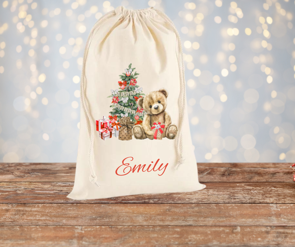 TEDDY BEAR CHRISTMAS SACK